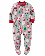 Carter's Baby Boy Fleece Pajamas Christmas Jumpsuit