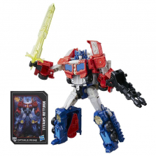 Transformers Generations Titans Return 7 inch Action Figure - Voyager Class Optimus Prime and Diac