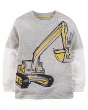 Baby Boy Long Sleeve Top Excavator