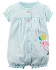 Bird Patterned Jumpsuit Baby Girl