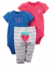 Strawberry-baby girl - set of 3