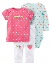 Baby girl Cloud and heart - set of 3