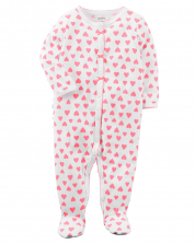 Hearted Baby Girl Sleep & Play Jumpsuit