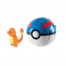 Pokemon Throw N Pop Poke Ball with 2 inch Action Figure - Charmander and Great Ball