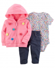 Embroidered baby girl Colorful 3-Set