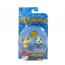 Pokemon 2 inch Action Figure - Pancham vs. Meowth