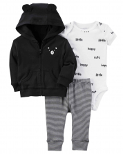 Cute bear Ears Hoodie baby boy - set of 3