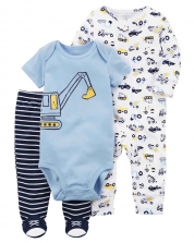 Baby boy excavators and machines - set of 3
