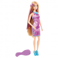 Кукла Barbie Hairtastic Doll - Блондинка в сиреневом DVD