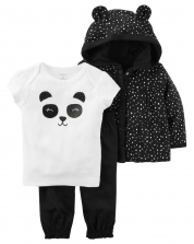 Baby girl set of 3 cute Panda