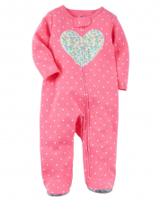 Hearted Baby Girl Sleep & Play Jumpsuit