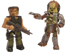 Diamond Select Minimates Predator 2 inch Action Figure 2 Pack - Extraction Dutch and Battle Damaged Predator