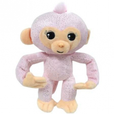Мягкая интерактивная обезьянка -Fingerlings -Розовая с беском- НОВИНКА
