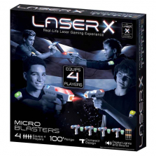 Лазерный бластер X -Laser X с датчиками -Лазерная арена - 4 микро -лазера -LASER X Micro Blasters 4-pack