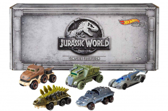 Коллекционная коробка машинок Мир Юрского периода - Jurassic Evolution World - Hot Wheels - Машинки Т -Рекс, Мозазавр , Блу и др.