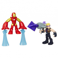 Marvel Super Hero Adventures 2.5 inch Action Figure - Iron Man and Marvel's Hawkeye