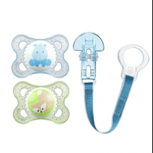 "MAM Animal Orthodontic Pacifier and Pacifier Clip, 0-6 Months"