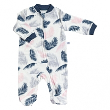 Perlimpinpin Cotton knit sleeper - Feathers, 12 Months