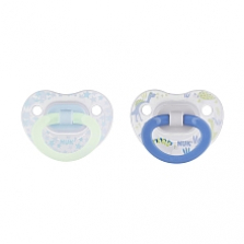 NUK Glow-in-the-Dark Orthodontic Pacifiers, 0-6 Months, 2-Pack