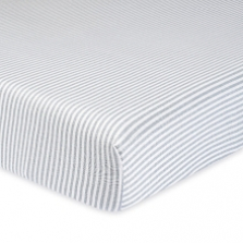 "Gerber Organic Fitted Crib Sheet, Gray/Ivory Stripe"