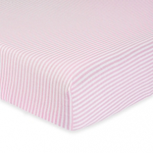 "Gerber Organic Fitted Crib Sheet, Pink/White Stripe"