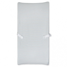 "Gerber Organic Changing Pad Cover, Grey/Ivory Stripe "