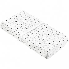 Kushies Baby Contour Change Pad Cover - Black & White Scribble Stars