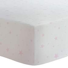 Kushies Baby Crib Sheet Flannel Pink Scribble Stars