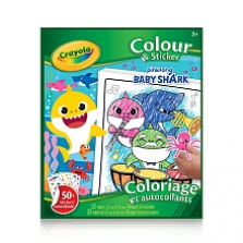 Colour & Sticker Book, Baby Shark