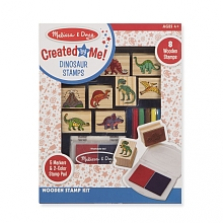 "Melissa & Doug Created by Me! Wooden Dinosaur Stamp Set (8 Stamps, 5 Markers, 2-Color Ink Pad)"