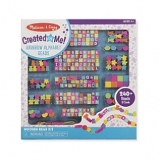 "Melissa & Doug Created by Me! Rainbow Alphabet Beads Wooden Bead Kit (240+ Beads, 8 Cords and Clasps)"