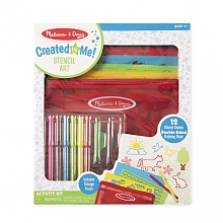 "Melissa & Doug Created by Me! Stencil Art Colouring Activity Kit in Storage Pouch -- 170+ Designs, 6 Markers, 2 Crayons