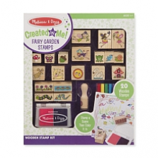 "Melissa & Doug Created by Me! Wooden Fairy Garden Stamp Kit (20 Stamps, 5 Markers, 2-Color Ink Pad)"