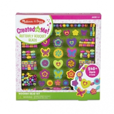 "Melissa & Doug Created by Me! Butterfly Bouquet Wooden Bead Kit (240+ Beads, 8 Cords and Clasps)"