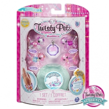 Twisty Petz, Series 2 Babies 4-Pack, Ponies and Puppies Collectible Bracelet and Case (Teal)