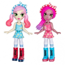 Off The Hook Style BFFs, Vivian & Jenni (Summer Vacay), 4-inch Small Dolls with Mix and Match Fashions and Accessories