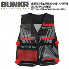 NBL BUNKR Tactical Red Team Vest for Blaster Battles