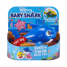 Игровой набор для ванной Поющая акула Baby Shark акула папа синяя