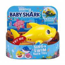 Игровой набор для ванной Поющая акула Baby Shark акула мылыш желтая