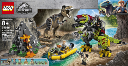 LEGO Jurassic Evolution World T rex vs Dino-Mech Battle 75938