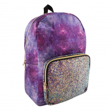 Style Lab Crushed Velvet/Chunky Glitter Backpack