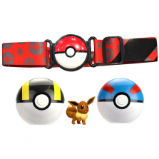 Pokémon - Clip N Go Belt - 2" Eevee #1, Pokeball Belt Set