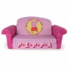 Marshmallow Furniture Children's Upholstered 2 in 1 Flip Open Sofa - Peppa Pig