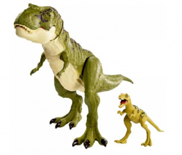 Игровой набор Jurassic Evolution World Legacy Collection Рекс с детенышем (зеленый окрас)