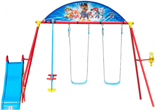 Swurfer Paw Patrol Deluxe Swing Set with Glider, Periscope, and Slide Swurfer Paw Patrol Deluxe Swing Set with Glider, Periscope, and Slide 