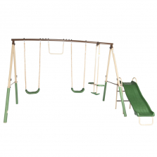 Action 4 Piece Metal Swing Set with Slide Green - R Exclusive Action 4 Piece Metal Swing Set with Slide Green - R Exclusive 