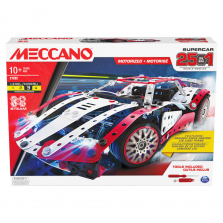 Meccano, 25-in-1 Motorized Supercar STEM Model Building Kit with 347 Parts, Real Tools and Working Lights Meccano, 25-in-1 Motorized Supercar STEM Model Building Kit with 347 Parts, Real Tools and Working Lights 