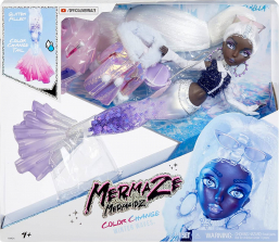 Модная Кукла русалка Mermaze Mermaidz Winter Crystabella с аксессуарами меняет цвет