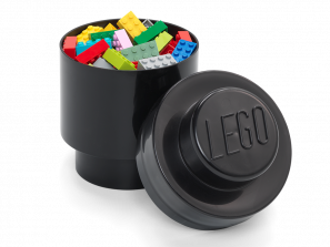 Lego 1-Stud Round Storage Brick – Black 5007000