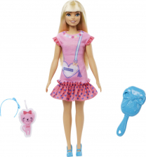 My First Barbie Doll for Preschoolers, "Malibu" Blonde Posable Doll with Kitten and Accessories My First Barbie Doll for Preschoolers, "Malibu" Blonde Posable Doll with Kitten and Accessories 